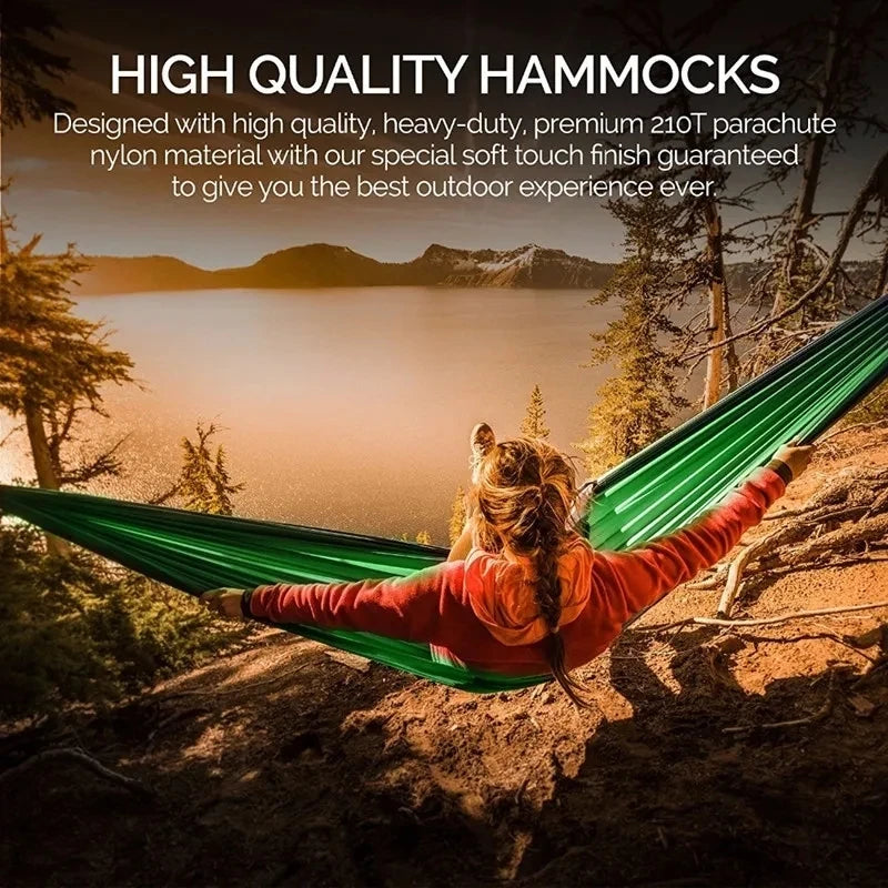 Anti-tip-over Color Matching Hammocks for Two People Outdoor Recreation Swing Camping Equipment Portable Travel Hiking Supplies