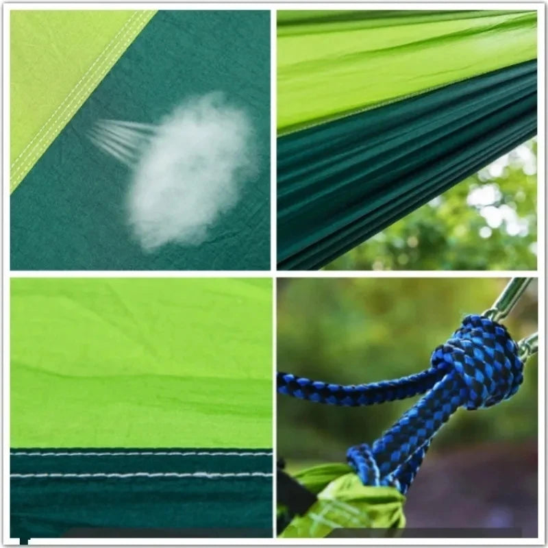 Anti-tip-over Color Matching Hammocks for Two People Outdoor Recreation Swing Camping Equipment Portable Travel Hiking Supplies