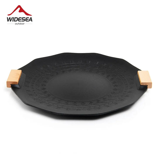 Widesea Camping Non Stick Barbecue Plate Outdoor Ovenware Korean BBQ Grill Picnic Frying Pan Cookware Tableware Supplies