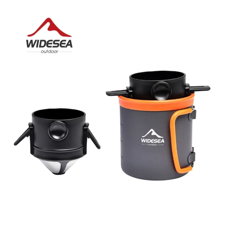 Widesea Camping Coffee Cookware Set Outdoor Tableware Equipment Tea Mug Coffee Filter Cup Picnic Cauldron Tourism