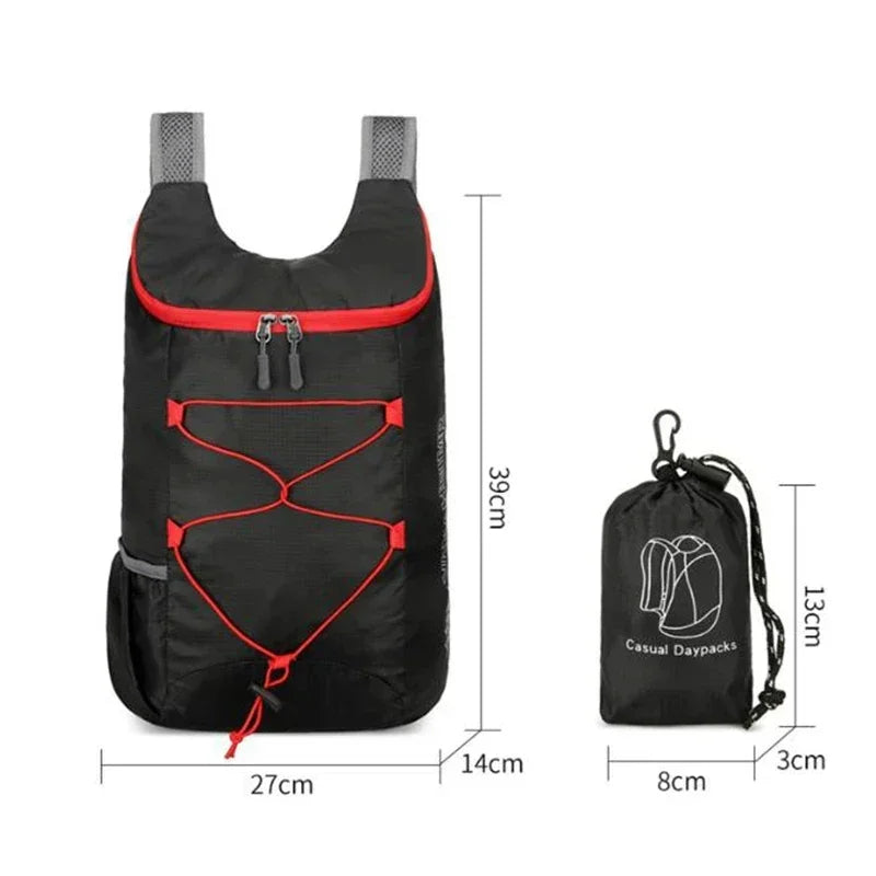 For Camping Hiking Travel Multifunctional Outdoor Folding Backpack High Density Lightweight Waterproof Nylon Fabric Sports Bag